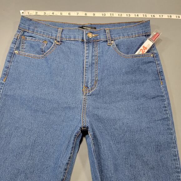 Forever 21 Blue Skinny Jeans Stretch High Rise Casual Denim Women's Size 28 Zip - Picture 5 of 10